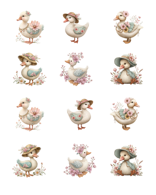 PCC 184 SPRING GOOSE | TRANSFER PAPER FOR POLYMER CLAY