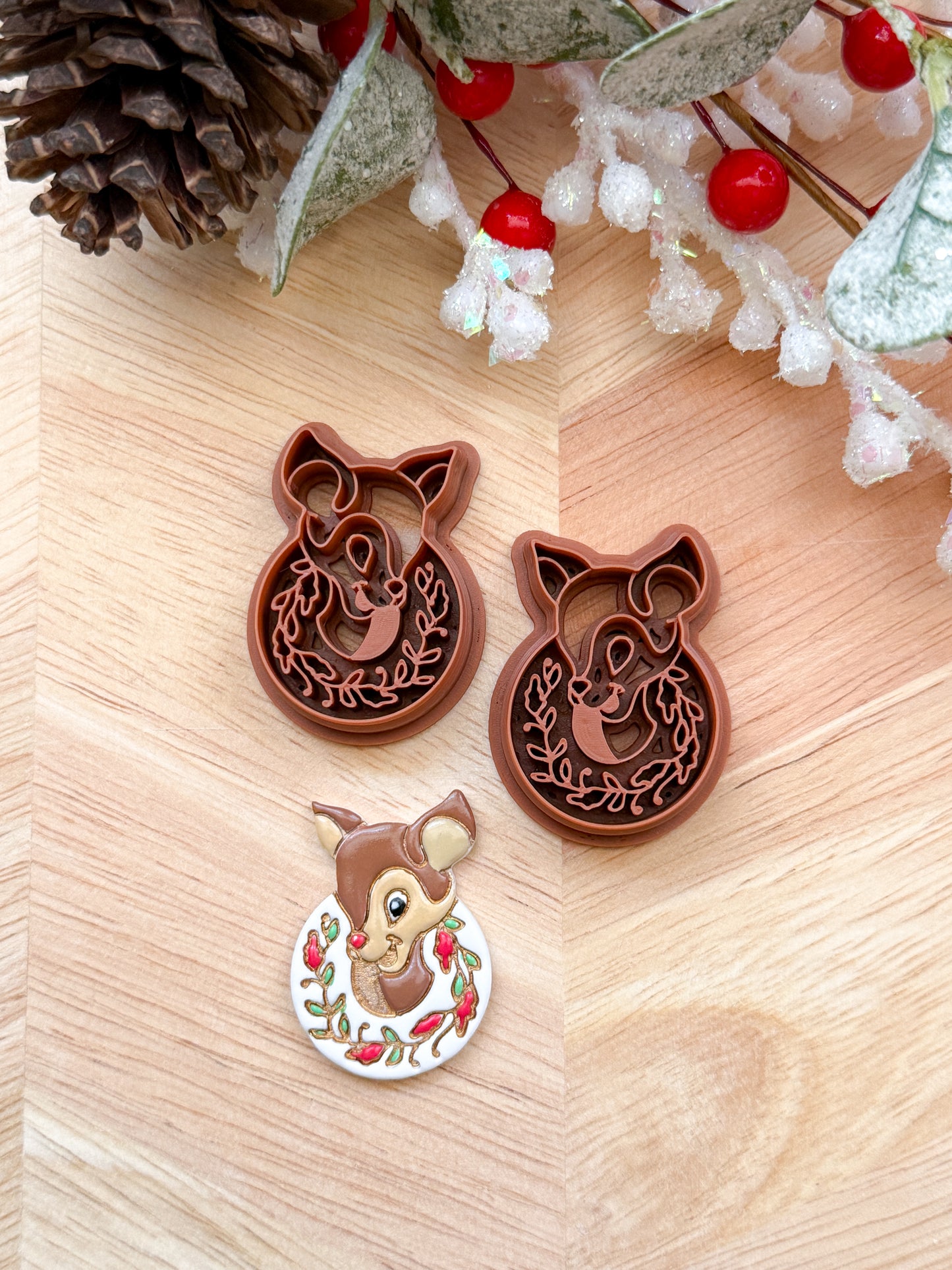 RUDOLPH WREATH | CHRISTMAS HOLIDAY | CLAY CUTTER