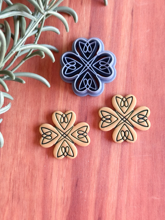 CELTIC POINTED FOUR CLOVER | IRISH ST PATRICKS DAY | CLAY CUTTER