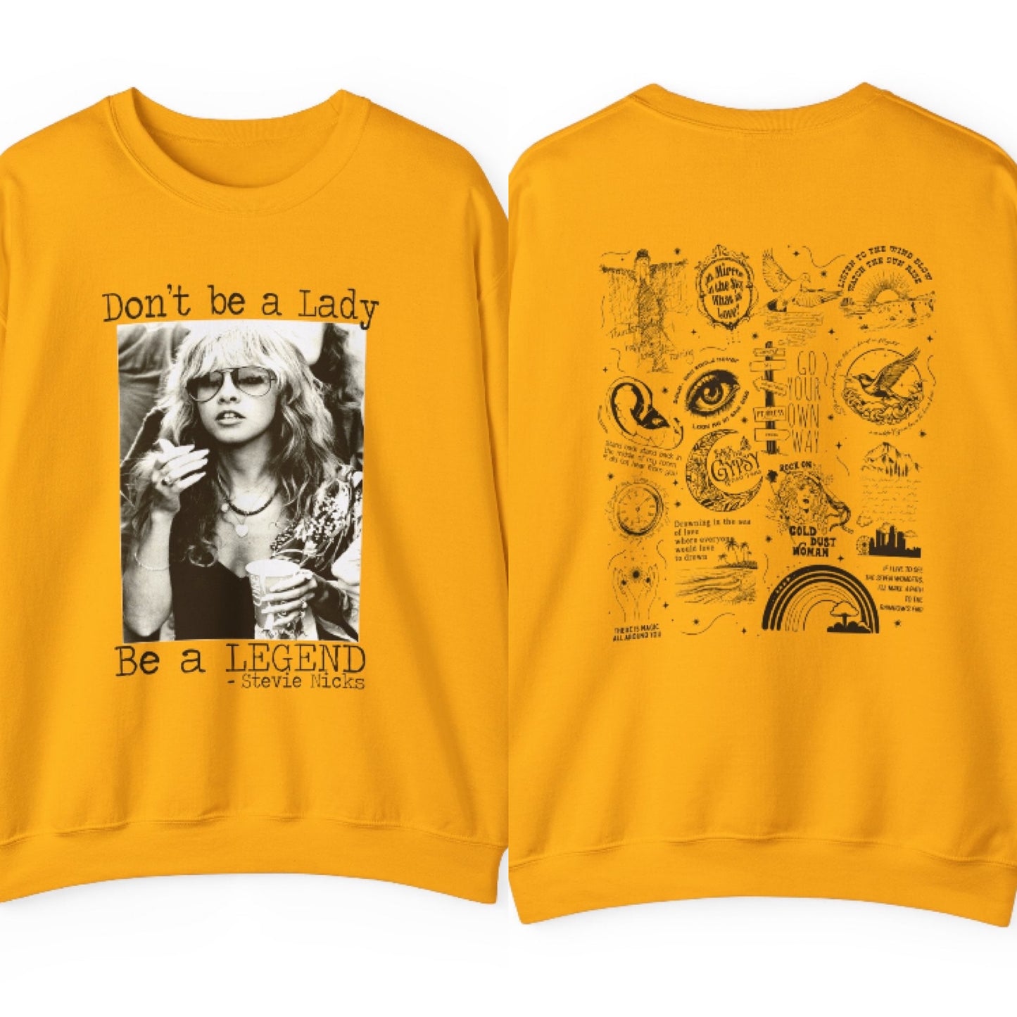 Stevie Nicks "Be A Legend" | Fleetwood Mac Track List | Dark Print | Gildan 18000 Unisex Heavy Blend™ Crewneck Sweatshirt