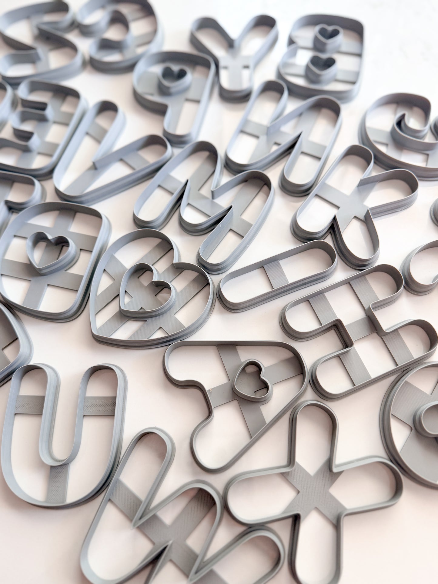 LARGE HEART BUBBLE LETTERS | ALPHABET | POLYMER CLAY CUTTERS