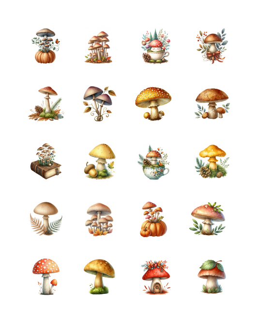 PCC 2066 MUSHROOMS Transfer Paper | THE CHARM BAR