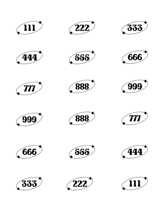 PCC 2082 ANGEL NUMBERS Transfer Paper | THE CHARM BAR