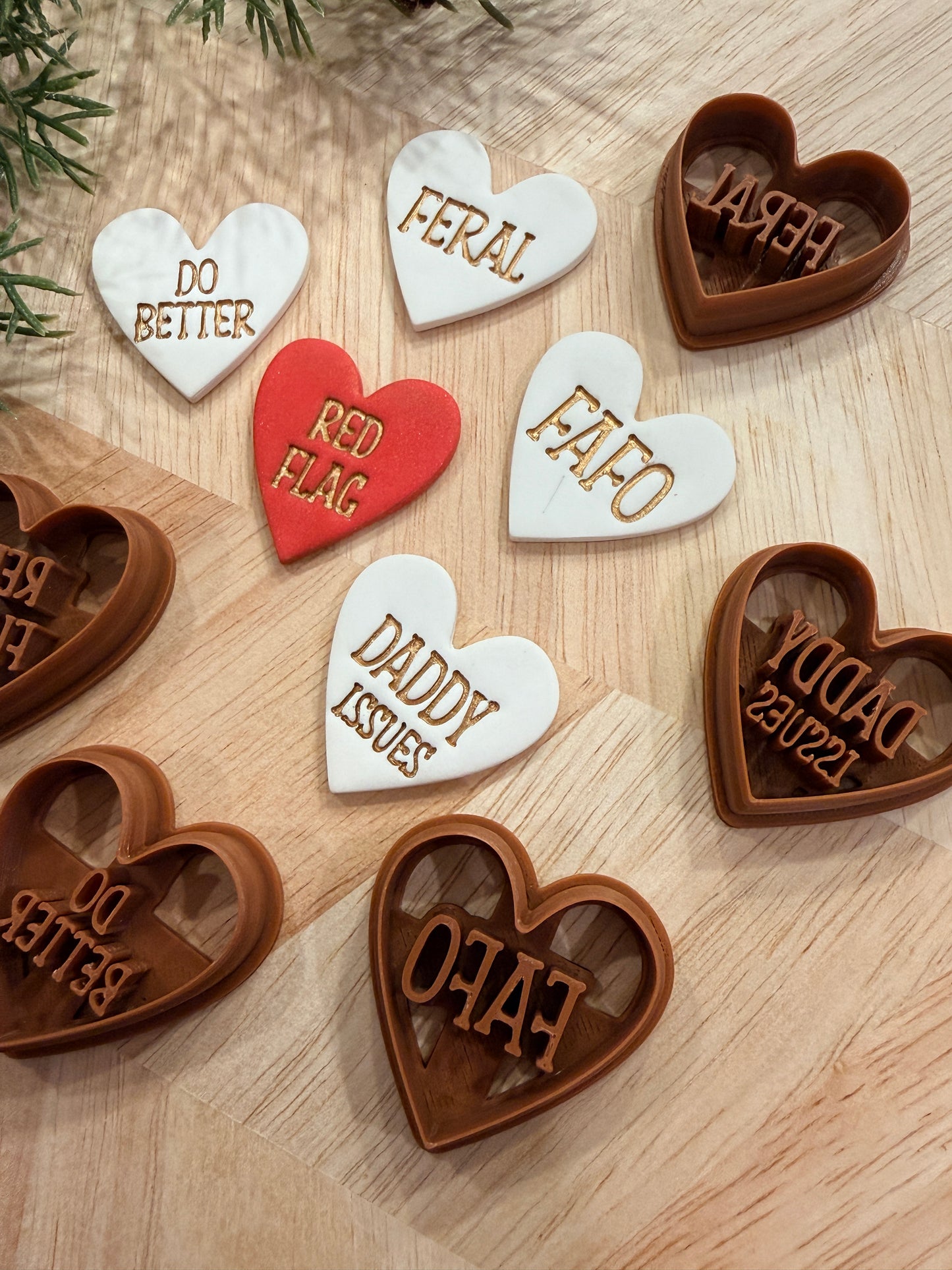 ANTI-CONVERSATION HEARTS CLAY CUTTERS | VALENTINES HOLIDAY | POLYMER CLAY CUTTER