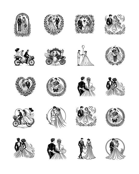 PCC 2115 BW WEDDING Transfer Paper | THE CHARM BAR
