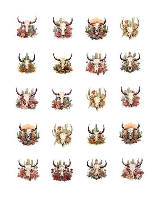 PCC 2119 DESERT SKULLS Transfer Paper | THE CHARM BAR