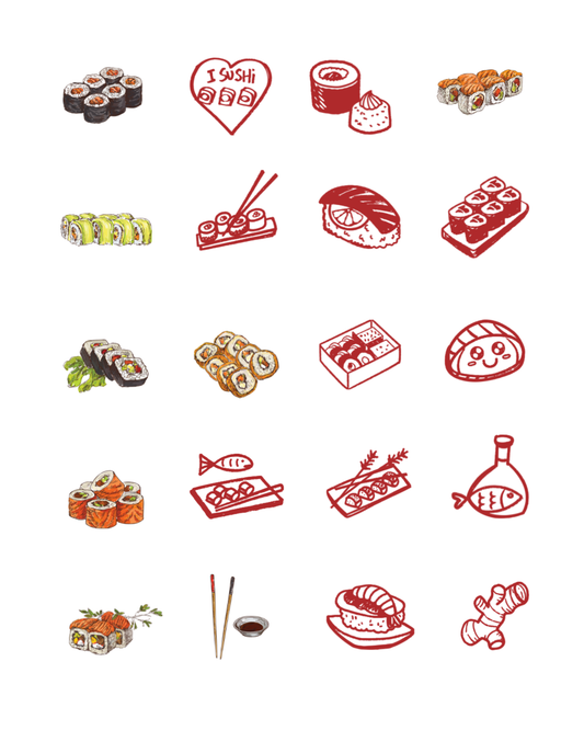 PCC 2150 I LOVE SUSHI Transfer Paper | THE CHARM BAR