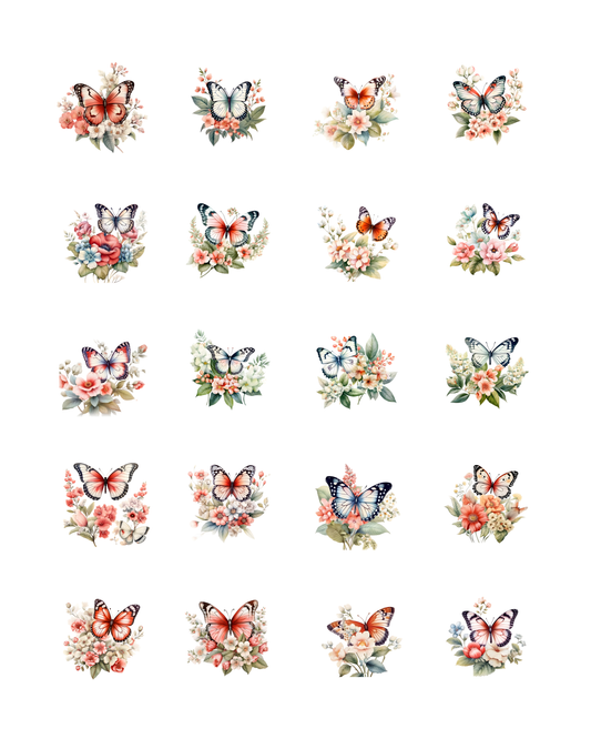 PCC 2154 BUTTERFLY FLORALS Transfer Paper | THE CHARM BAR