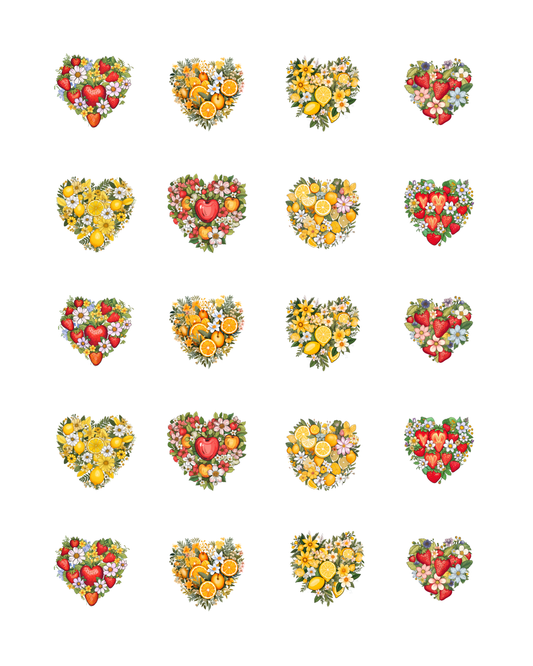 PCC 2155 FRUIT FLORAL HEARTS Transfer Paper | THE CHARM BAR