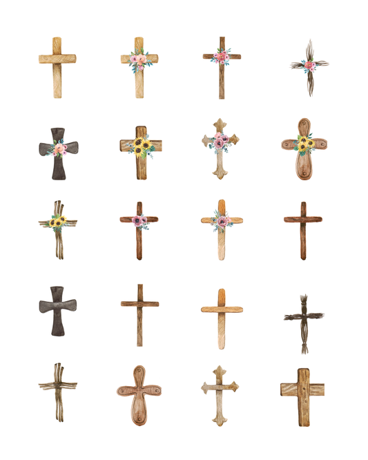 PCC 2184 WOODEN CROSS Transfer Paper | THE CHARM BAR