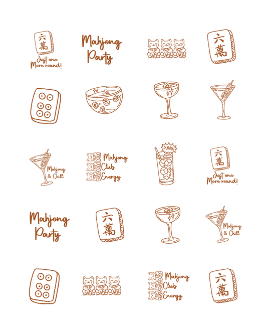 PCC 2188 MAHJONG OUTLINES Transfer Paper | THE CHARM BAR