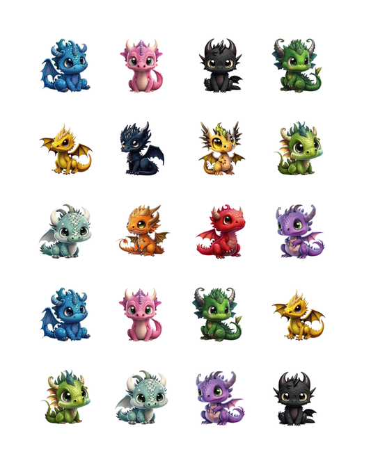 PCC 2282 BABY DRAGONS Transfer Paper | THE CHARM BAR