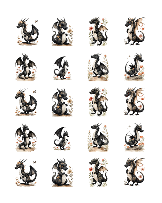 PCC 2293 BLACK DRAGONS Transfer Paper | THE CHARM BAR