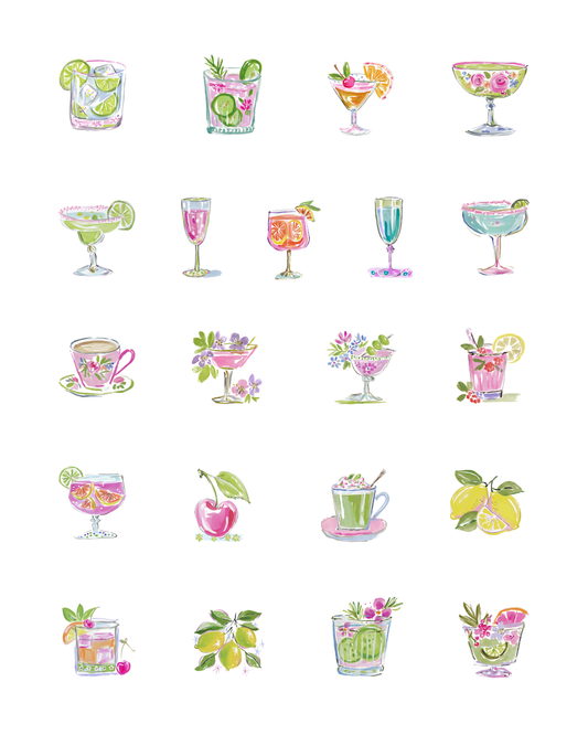 PCC 2306 PREPPY COCKTAILS Transfer Paper | THE CHARM BAR