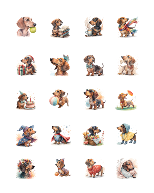 PCC 2308 DACHSHUND OUTFITS Transfer Paper | THE CHARM BAR