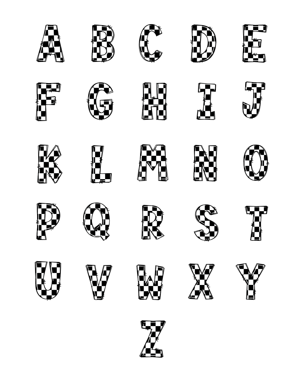 PCC 2319 CHECKERED ALPHABET Transfer Paper | THE CHARM BAR