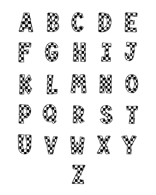 PCC 2319 CHECKERED ALPHABET Transfer Paper | THE CHARM BAR