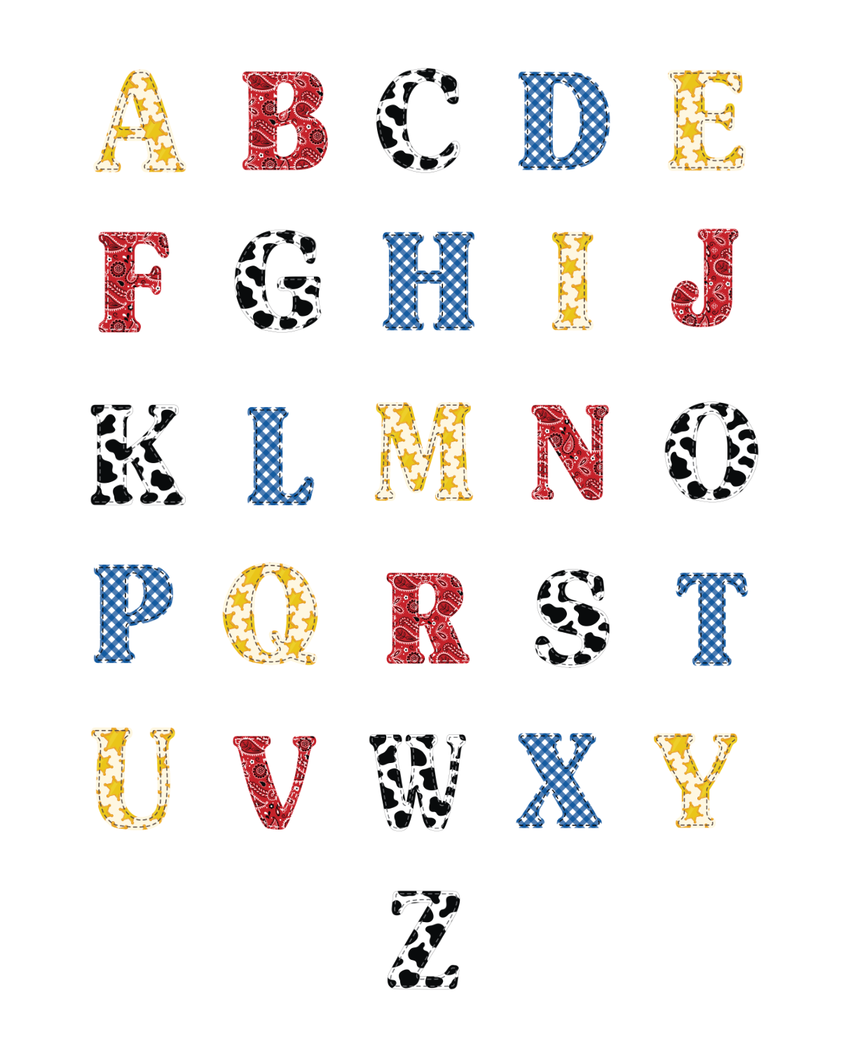 PCC 2320 COWBOY ALPHABET Transfer Paper | THE CHARM BAR