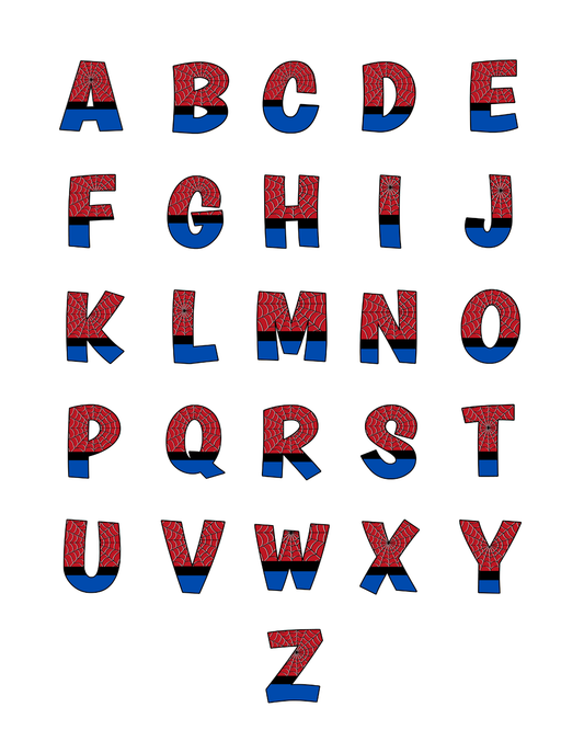 PCC 2324 SPIDER-MAN ALPHABET Transfer Paper | THE CHARM BAR