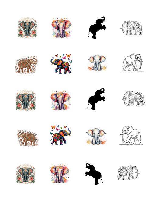 PCC 2326 ELEPHANTS Transfer Paper | THE CHARM BAR