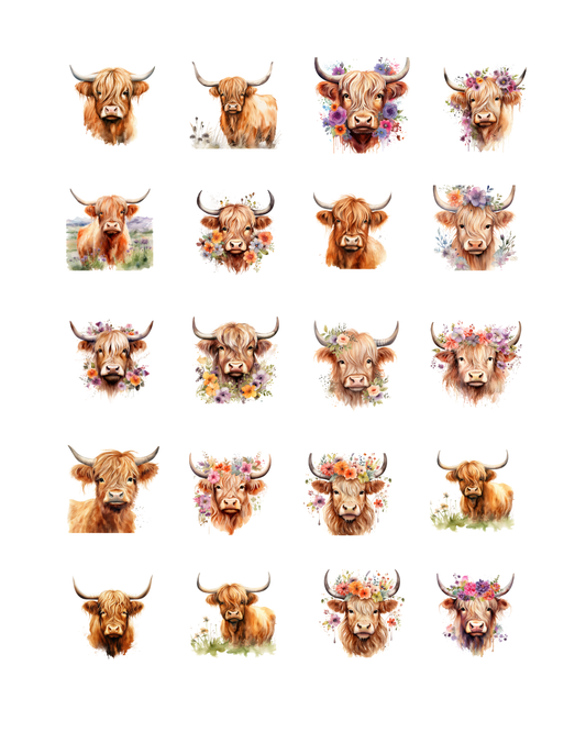 PCC 2336 HIGHLAND COWS Transfer Paper | THE CHARM BAR