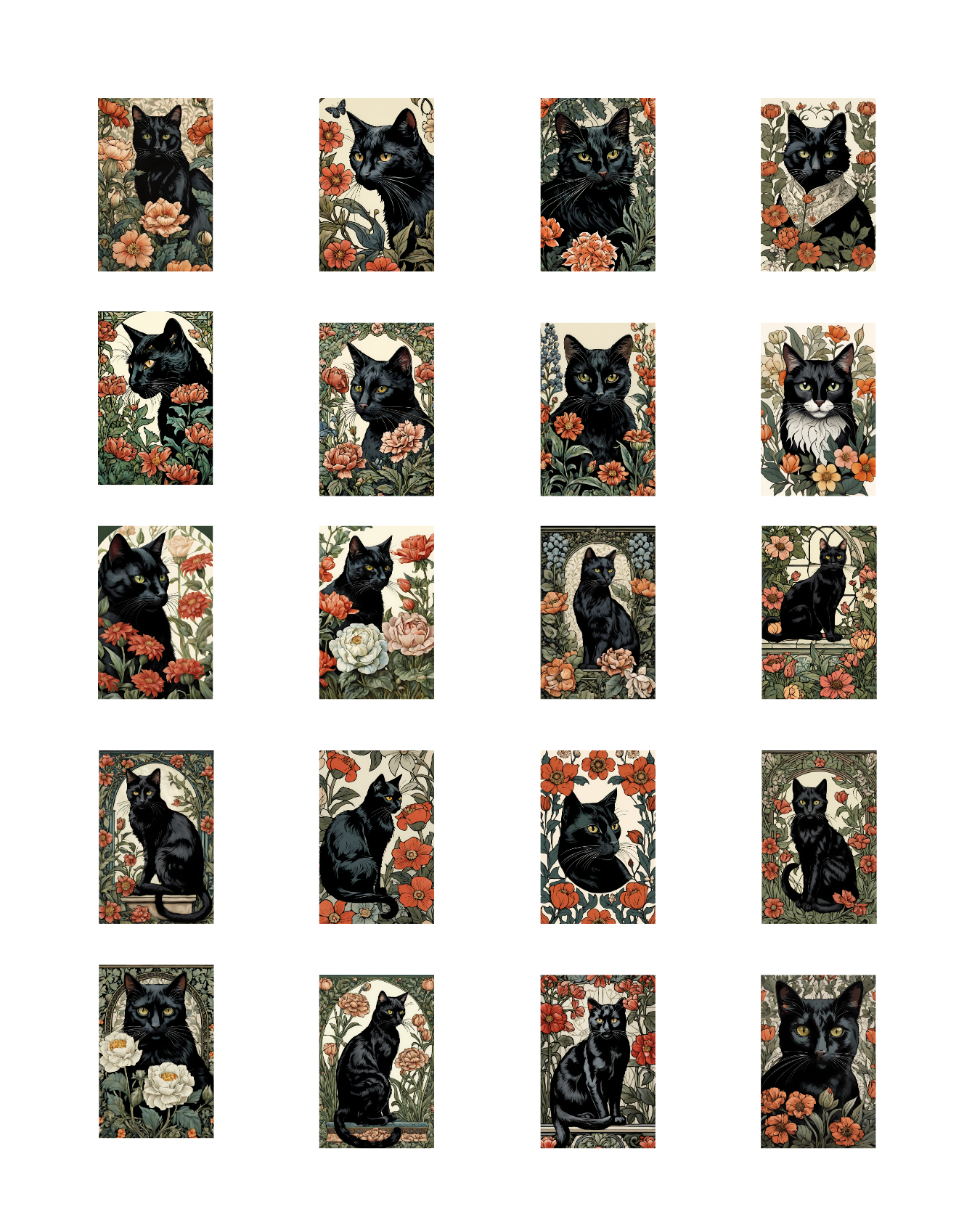 PCC 2340 WILLIAM MORRIS BLACK CAT Transfer Paper | THE CHARM BAR
