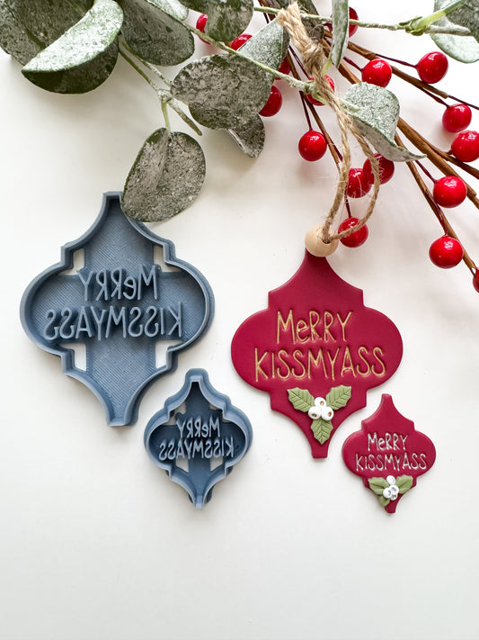 MERRY KISSMYASS ORNAMENT | INAPPROPRIATE | CLAY CUTTER