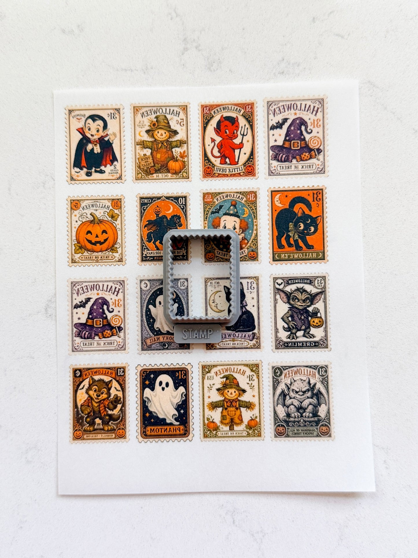 PCC 252 HALLOWEEN STAMPS TRANSFER PAPER CUTTER BUNDLE | TRANSFER PAPER FOR POLYMER CLAY