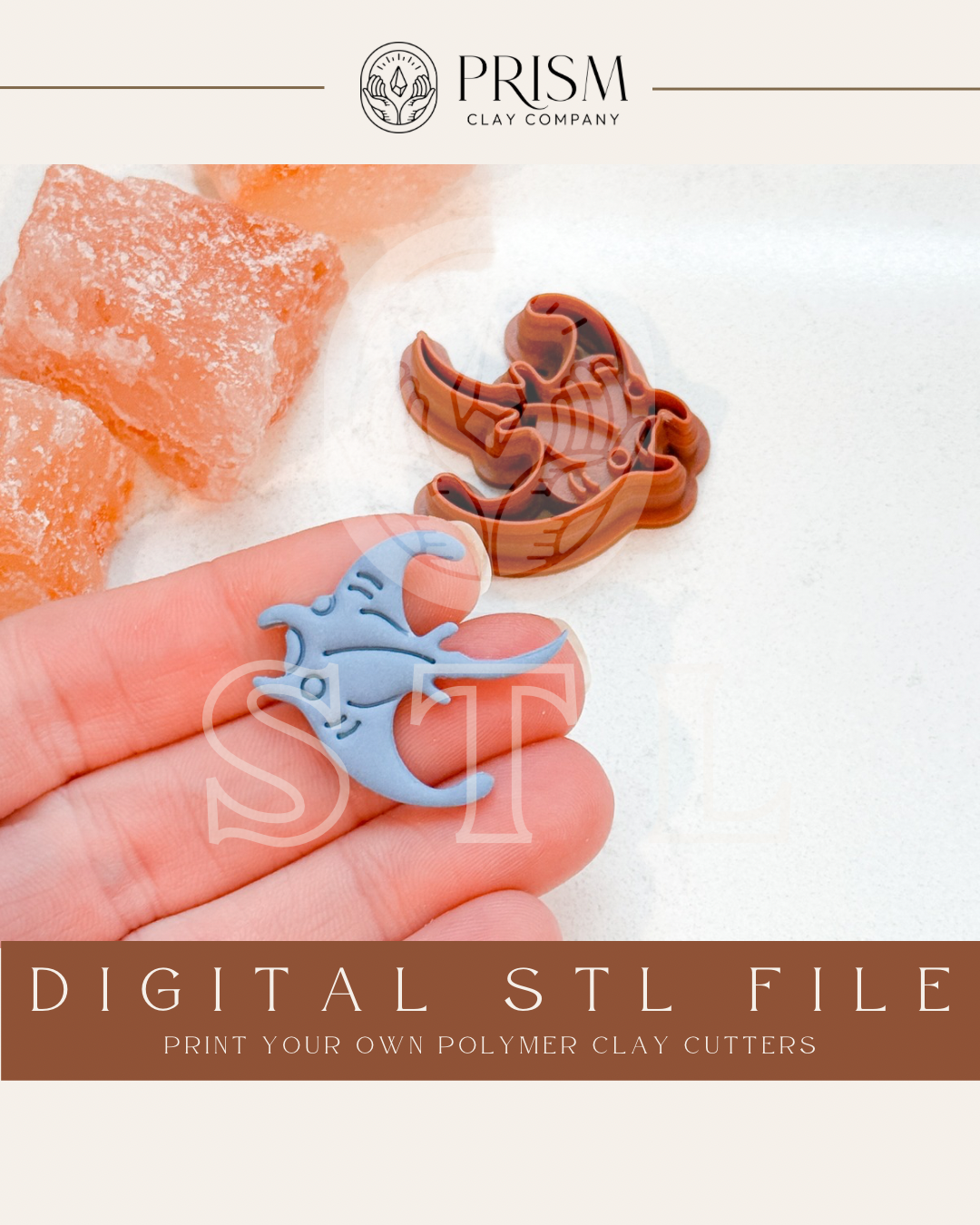 Manta Ray STL File | Digital Instant Download | 3D Printing STL File | Polymer Clay Tool | Polymer Clay Cutter STL File