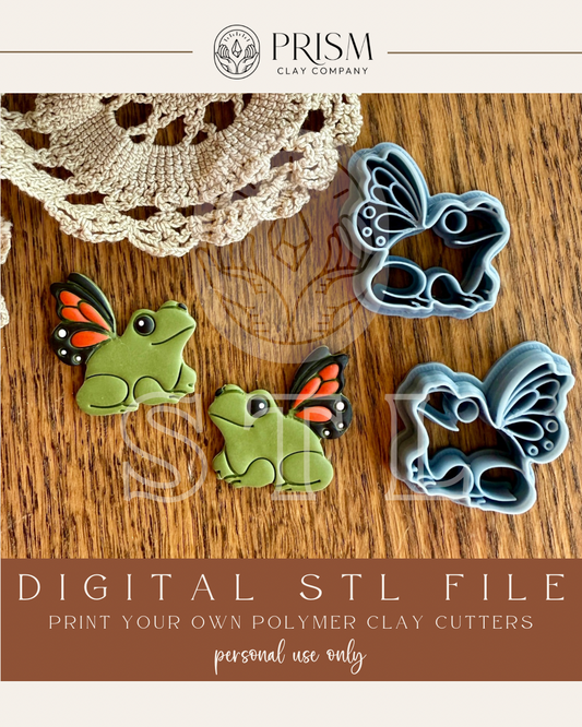 Frog Butterfly STL File | Digital Instant Download | 3D Printing STL File | Polymer Clay Tool | Polymer Clay Cutter STL File