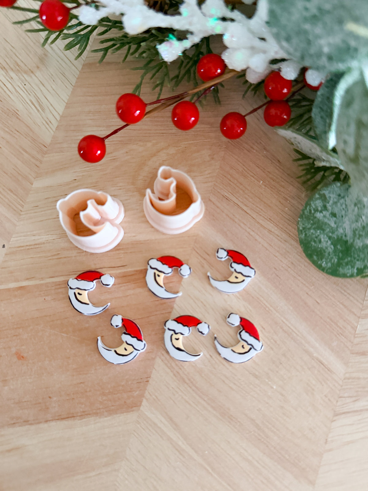 SANTA MOON STUD CLAY CUTTER SET | CHRISTMAS | POLYMER CLAY CUTTER
