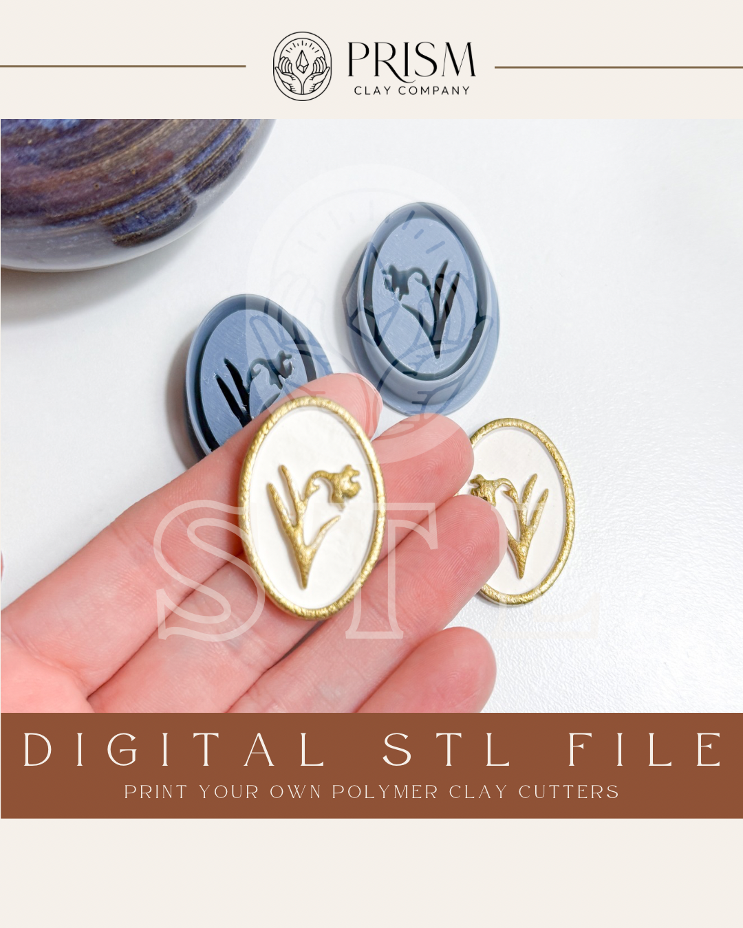 Daffodil Silhouette STL File | Digital Instant Download | 3D Printing STL File | Polymer Clay Tool | Polymer Clay Cutter STL File