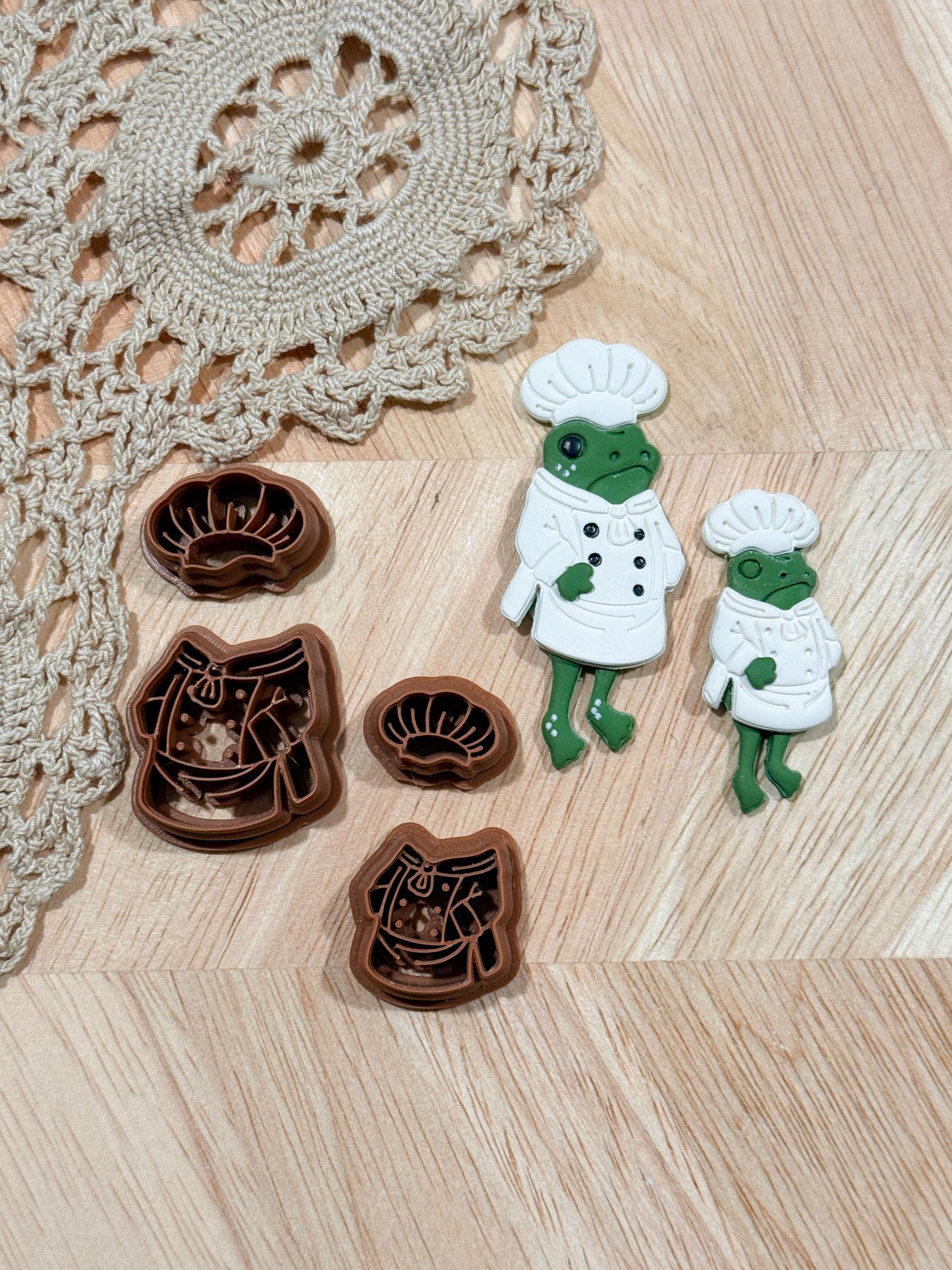 CHEF SET  | FROG OUTFIT | POLYMER CLAY CUTTERS