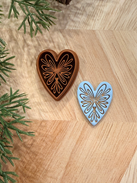 CENTER BURST HEART CLAY CUTTER | VALENTINES HOLIDAY | POLYMER CLAY CUTTER