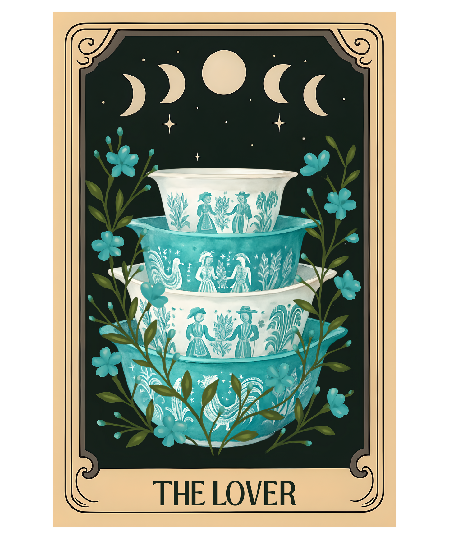 PYREX TAROT "THE LOVERS" TRANSFER PAPER & CUTTER | TRANSFER PAPER | CLAY CUTTER