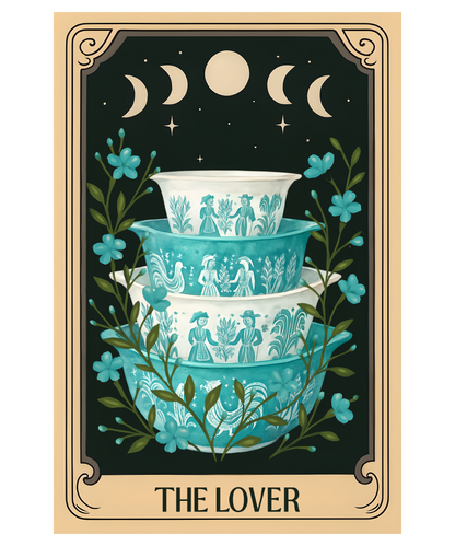 PYREX TAROT "THE LOVERS" TRANSFER PAPER & CUTTER | TRANSFER PAPER | CLAY CUTTER