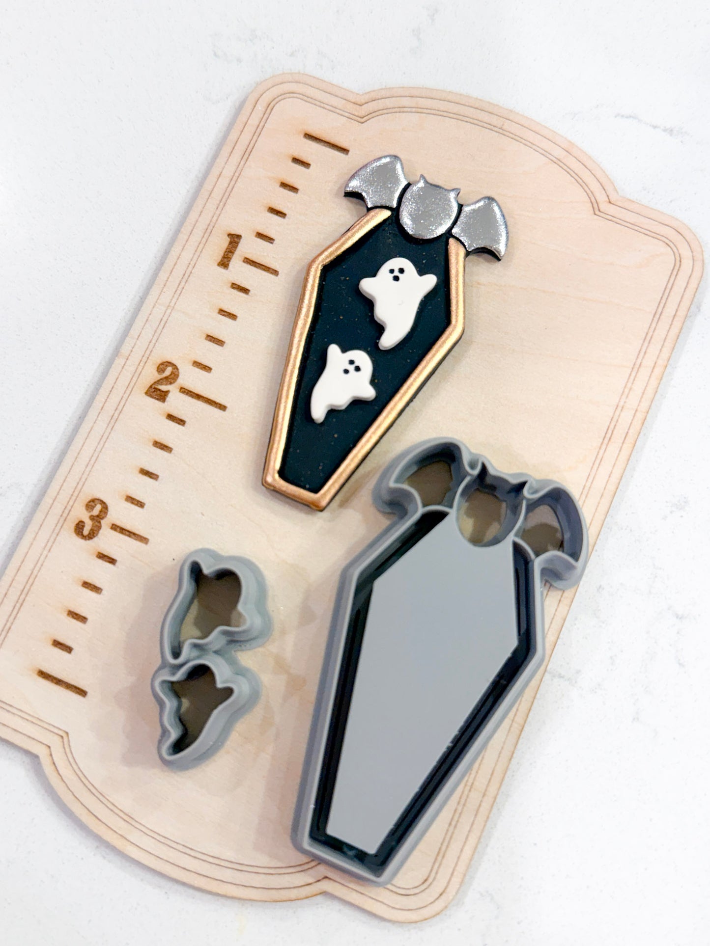COFFIN FILLED WITH GHOSTS | FALL AUTUMN | POLYMER CLAY CUTTERS