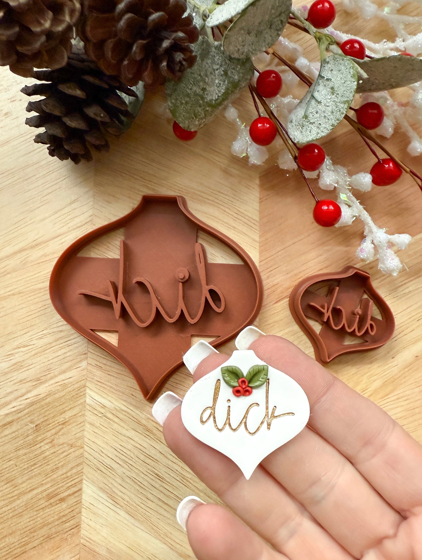DICK ORNAMENT & EARRING | INAPPROPRIATE CUSS WORD | CLAY CUTTER