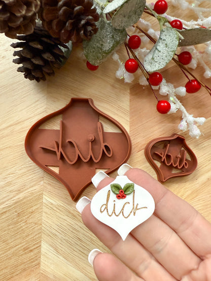 DICK ORNAMENT & EARRING | INAPPROPRIATE CUSS WORD | CLAY CUTTER