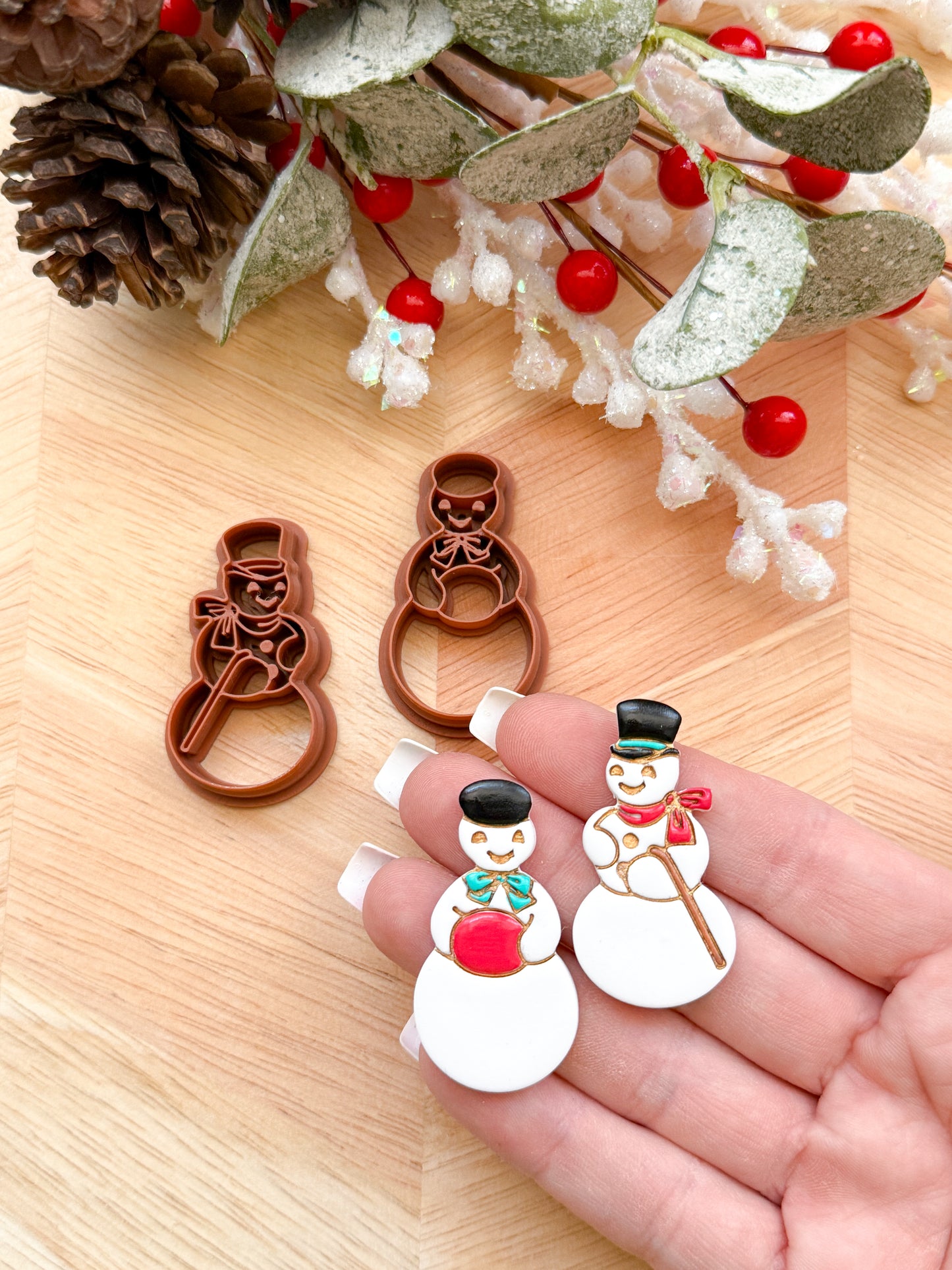 VINTAGE FROSTY SNOWMEN SET | CHRISTMAS HOLIDAY | CLAY CUTTERS