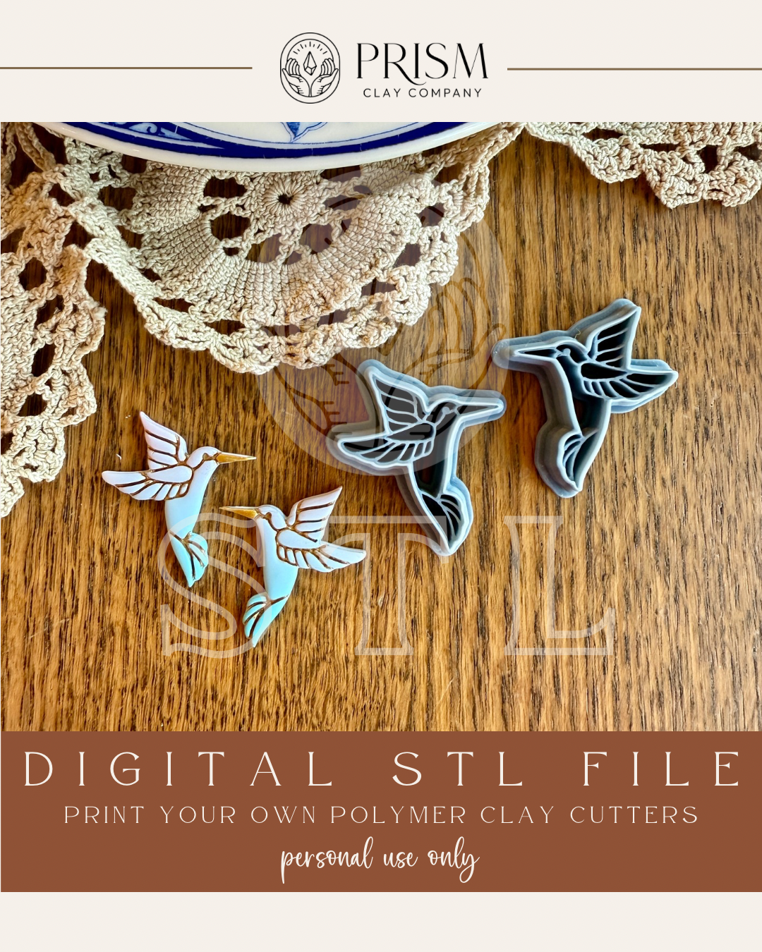 Hummingbird STL File | Digital Download | 3D Printing STL File | Polymer Clay Tool | Polymer Clay Cutter STL File