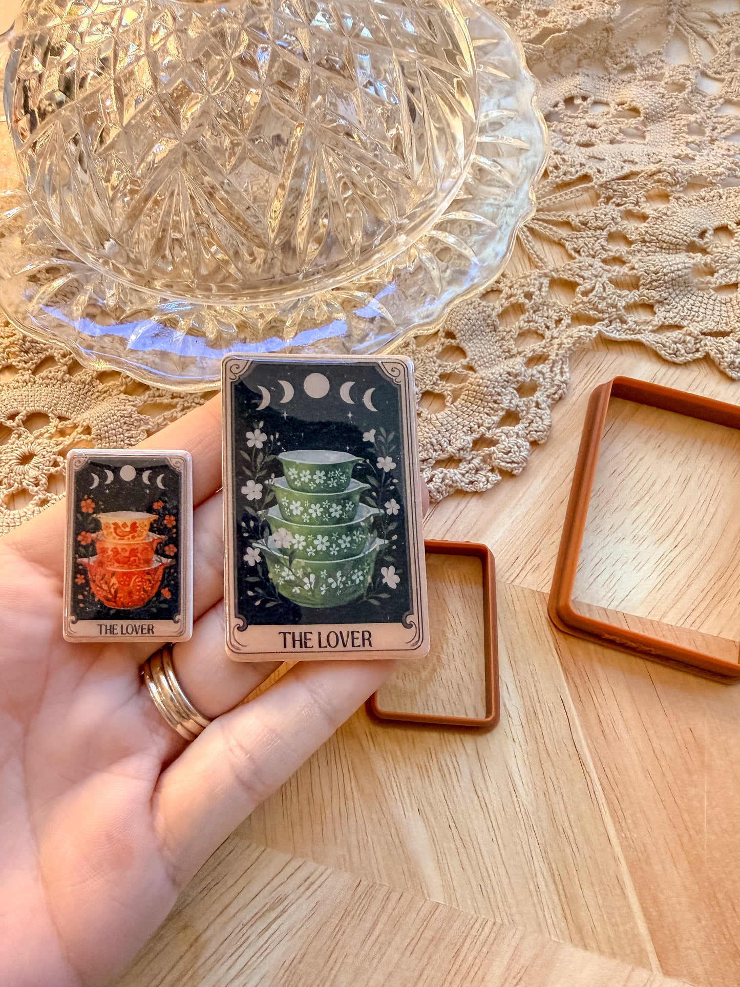 PYREX TAROT "THE LOVERS" TRANSFER PAPER & CUTTER | TRANSFER PAPER | CLAY CUTTER