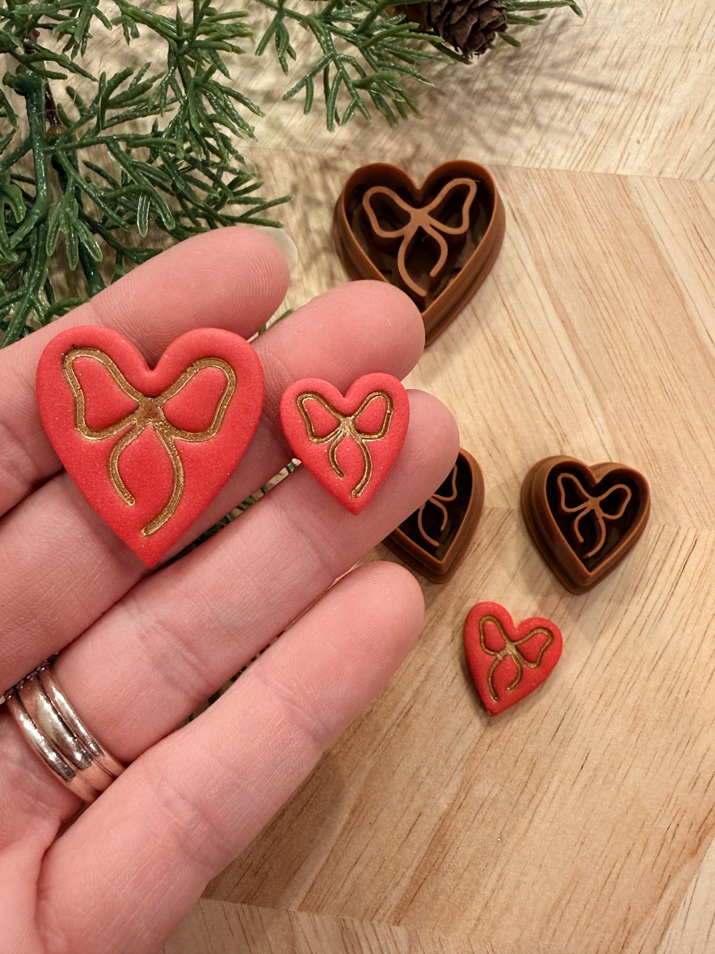 BOW SIMPLE HEART CLAY CUTTER | VALENTINES HOLIDAY | POLYMER CLAY CUTTER