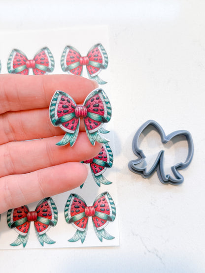 WATERMELON BOW TRANSFER PAPER & CUTTER | PCC SET 020 | TRANSFER PAPER | CLAY CUTTER