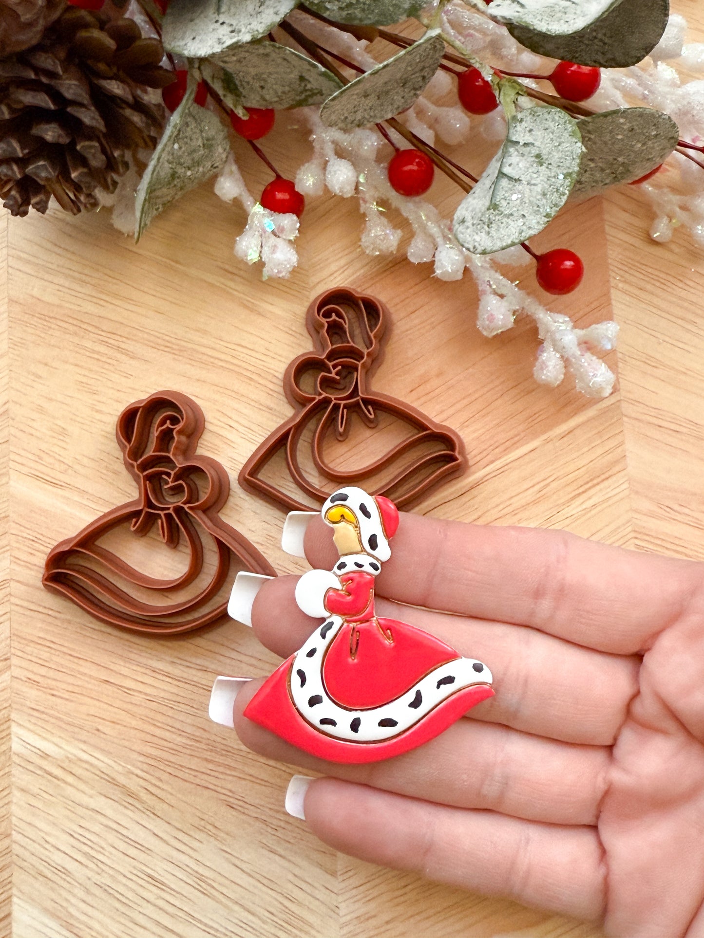 PINUP WINTER DRESS LADY | CHRISTMAS HOLIDAY | CLAY CUTTER