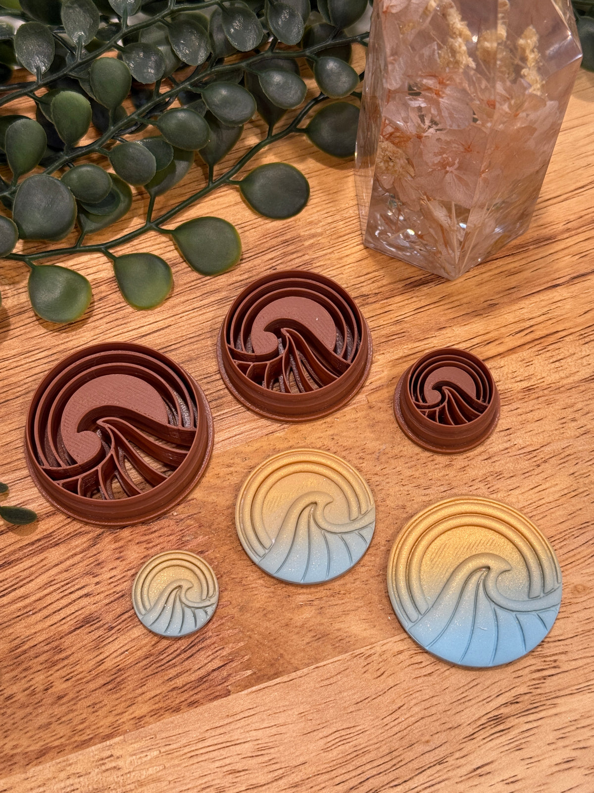 Circular Spring Solstice Design RAINBOW WAVE ROUND | SUMMER SOLSTICE | CLAY CUTTER – Prism Clay Co.