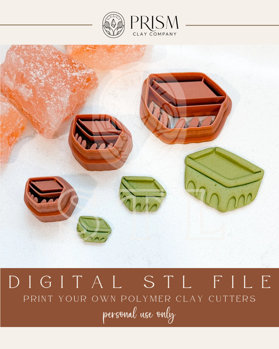 Strawberry Pint STL File | 3 Sizes | Digital Instant Download | 3D Printing STL File | Polymer Clay Tool | Polymer Clay Cutter STL File