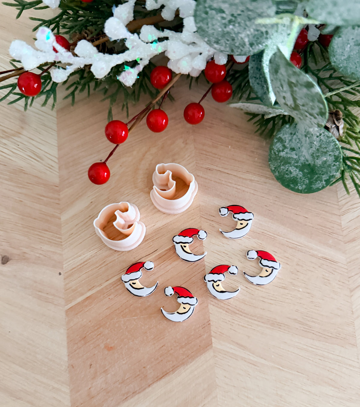 SANTA MOON STUD CLAY CUTTER SET | CHRISTMAS | POLYMER CLAY CUTTER