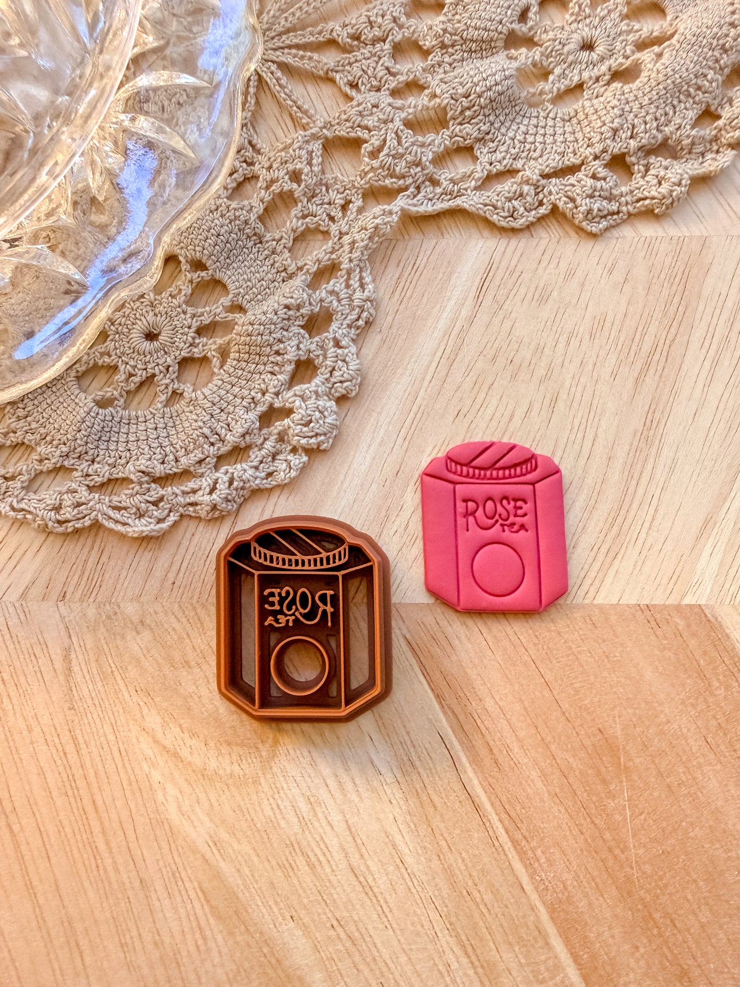 ROSE TEA TIN | VINTAGE KITCHEN | POLYMER CLAY CUTTER