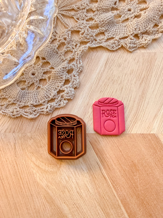 ROSE TEA TIN | VINTAGE KITCHEN | POLYMER CLAY CUTTER